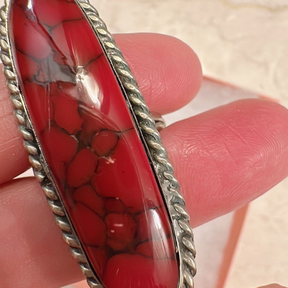 Gorgeous Mexican Silver Statement Ring - image 3